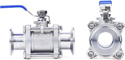 Stainless Steel 304 Ball Valve 3/Three-Piece 1.5" 50.5mm Tri Clamp Ferrule Type for Homebrew Diary(3/4") in Kuwait