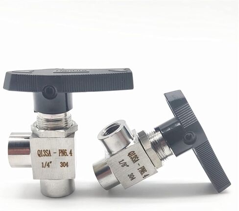 High Pressure Female Thread Ball Valve 1/8" 1/4" 3/8" 1/2" 3/4" Stainless Steel Right Angle 2 Way Pipe Fitting(1/2") in Kuwait