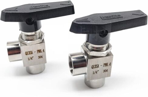 High Pressure Female Thread Ball Valve 1/8" 1/4" 3/8" 1/2" 3/4" Stainless Steel Right Angle 2 Way Pipe Fitting(1/2") in Kuwait