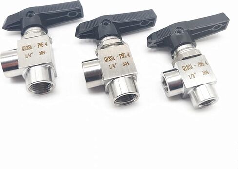 High Pressure Female Thread Ball Valve 1/8" 1/4" 3/8" 1/2" 3/4" Stainless Steel Right Angle 2 Way Pipe Fitting(1/2") in Kuwait