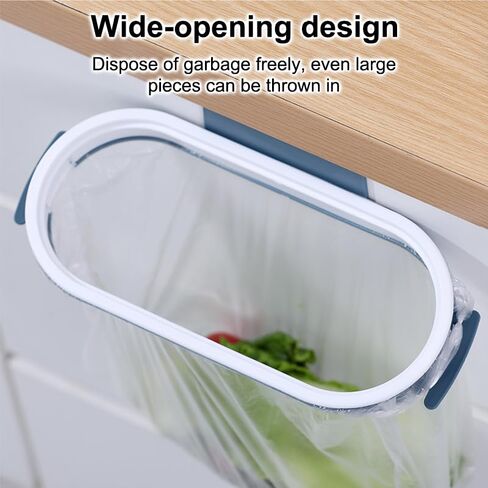 Cabinet Door Trash Bag Holder, Wall Mounted Kitchen Waste Container for Countertop Scrap Collection, Space Saving Garbage Bag Holder Organizer Compatible with Standard Bags in Saudi Arabia