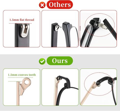 Gold Glasses Arm Replacement Metal Thin Eyeglass Legs Replacement 3mm Wide Single Teeth Sunglasses Arm Eyeglasses Repair Legs with Black Tips Glasses Temple Eyewear Frame Temple Accessory in Saudi Arabia