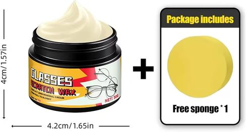 Eyeglass Scratch Remover, 30g Long-Lasting Cleaner, Polisher with Sponge, Eye Glass Scratches Cleaning for Car Fog Watch Screen Phone Camera Windshield (Color and Style Are Random) in Saudi Arabia