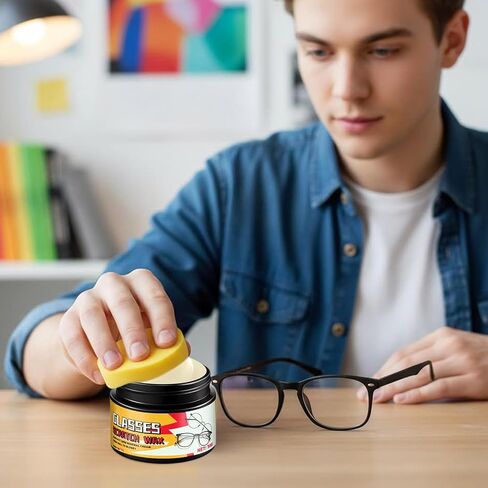 Eyeglass Scratch Remover, 30g Long-Lasting Cleaner, Polisher with Sponge, Eye Glass Scratches Cleaning for Car Fog Watch Screen Phone Camera Windshield (Color and Style Are Random) in Saudi Arabia