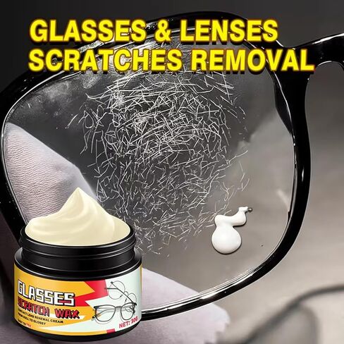 Eyeglass Scratch Remover, 30g Long-Lasting Cleaner, Polisher with Sponge, Eye Glass Scratches Cleaning for Car Fog Watch Screen Phone Camera Windshield (Color and Style Are Random) in Saudi Arabia