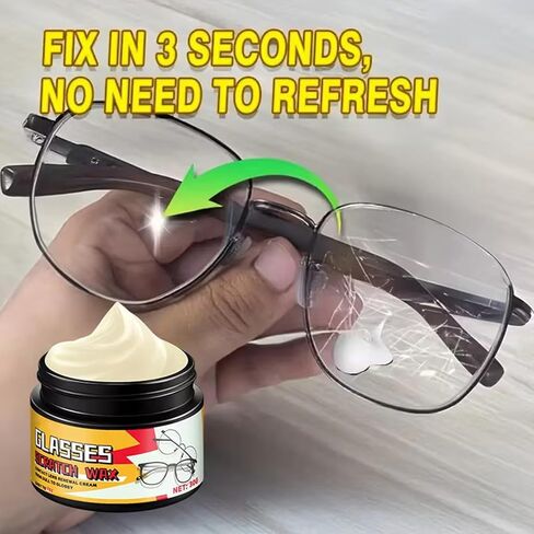 Eyeglass Scratch Remover, 30g Long-Lasting Cleaner, Polisher with Sponge, Eye Glass Scratches Cleaning for Car Fog Watch Screen Phone Camera Windshield (Color and Style Are Random) in Saudi Arabia