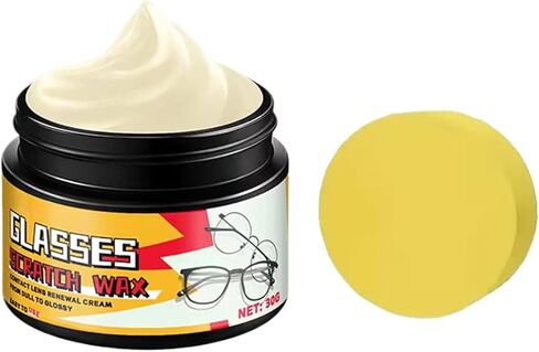 Eyeglass Scratch Remover, 30g Long-Lasting Cleaner, Polisher with Sponge, Eye Glass Scratches Cleaning for Car Fog Watch Screen Phone Camera Windshield (Color and Style Are Random) in Saudi Arabia