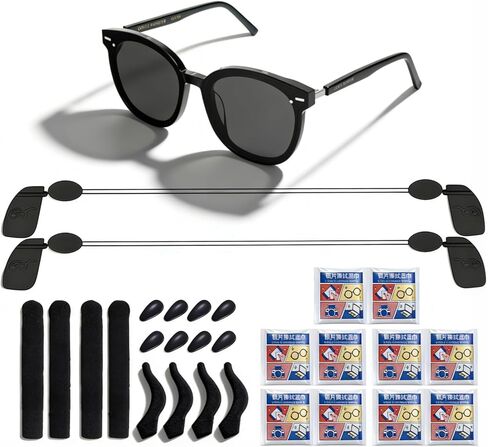 مجموعة ملحقات النظارات الذكية لـ Ray-Ban Meta (Wayfarer/Headliner/Skyler/Gen 2) وOakley Meta (الشاشة) - وسادات أنف من السيليكون، ومقابض أذن مضادة للانزلاق، وأسلاك نظارات قابلة للتعديل ومناديل تنظيف العدسات in Kuwait
