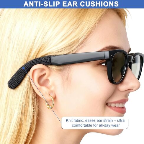 مجموعة ملحقات النظارات الذكية لـ Ray-Ban Meta (Wayfarer/Headliner/Skyler/Gen 2) وOakley Meta (الشاشة) - وسادات أنف من السيليكون، ومقابض أذن مضادة للانزلاق، وأسلاك نظارات قابلة للتعديل ومناديل تنظيف العدسات in Kuwait