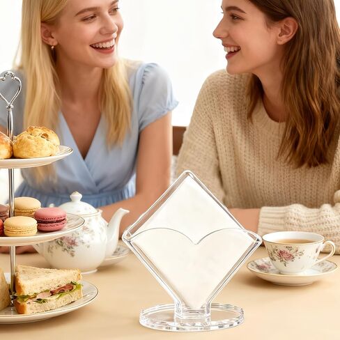 حامل مناديل أكريليك مكون من 4 قطع، تصميم عصري، علبة زخرفية شفافة للطاولات وديكور المطبخ in Kuwait