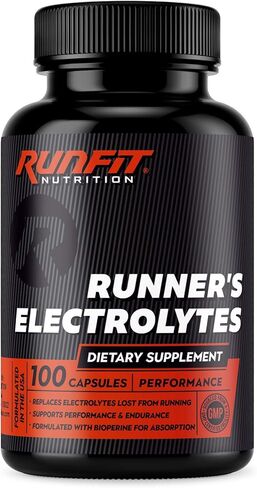 Runner's Electrolytes - Stop Cramps Now - Boosts Endurance & Stops Muscle Fatigue - Salt Electrolyte Pills - Boosts Hydration - Replenishes Exact Electrolytes Lost While Running - 100 Capsules in Saudi Arabia