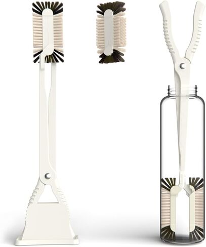 Bottle Brush and Two Replacement Brush Heads Set, 16-Inch Extra Long Handle | Bottle Brush with Stand, Bottle Cleaner. Perfect for Deep Bottles in Saudi Arabia