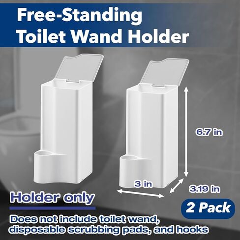 حامل مرحاض مكون من عبوتين متوافق مع عصا كلوركس للمراحيض فقط، مثبت على الحائط موفر للمساحة وتخزين قائم بذاته لمنصات التنظيف التي تستخدم لمرة واحدة - اختيار مثالي لعصا المرحاض in Kuwait