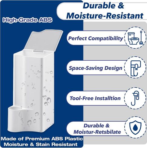 حامل مرحاض مكون من عبوتين متوافق مع عصا كلوركس للمراحيض فقط، مثبت على الحائط موفر للمساحة وتخزين قائم بذاته لمنصات التنظيف التي تستخدم لمرة واحدة - اختيار مثالي لعصا المرحاض in Kuwait