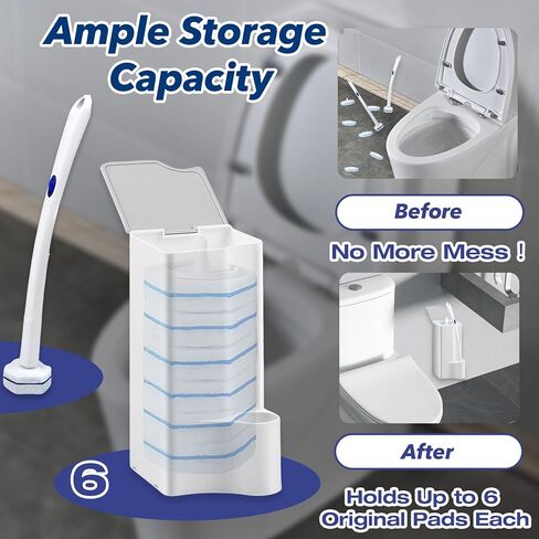 حامل مرحاض مكون من عبوتين متوافق مع عصا كلوركس للمراحيض فقط، مثبت على الحائط موفر للمساحة وتخزين قائم بذاته لمنصات التنظيف التي تستخدم لمرة واحدة - اختيار مثالي لعصا المرحاض in Kuwait