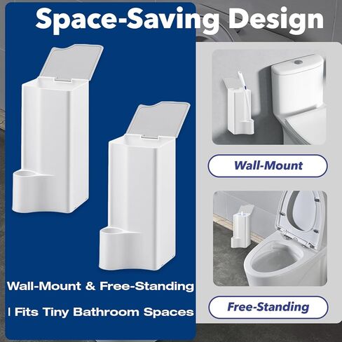 حامل مرحاض مكون من عبوتين متوافق مع عصا كلوركس للمراحيض فقط، مثبت على الحائط موفر للمساحة وتخزين قائم بذاته لمنصات التنظيف التي تستخدم لمرة واحدة - اختيار مثالي لعصا المرحاض in Kuwait