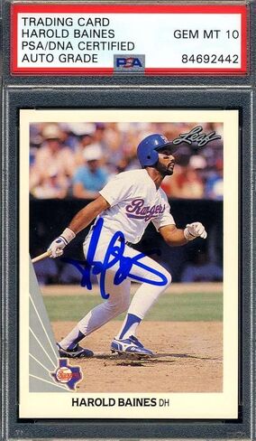 Harold Baines Gem Mint 10 PSA DNA موقعة 1990 ورقة توقيع - بطاقات بيسبول موقعة من MLB in Kuwait
