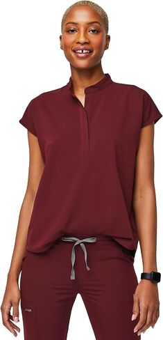 FIGS Rafaela Oversized Scrub Top for Women — Black, XS in Saudi Arabia
