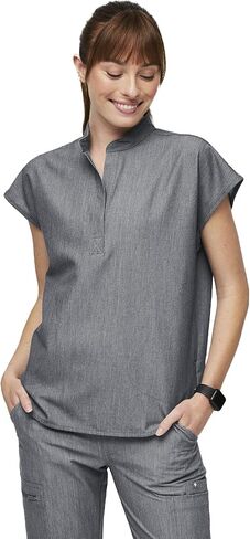 FIGS Rafaela Oversized Scrub Top for Women — Black, XS in Saudi Arabia