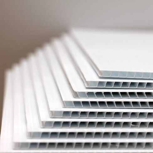 50 White Sign 12x18 x 4 mm Corrugated Plastic, Bundle 50 Pcs, Blank Sign Board, Flute 12'', Great for Advertising Any Events, Ship Same Day (50WhiteSign12x18) in Saudi Arabia