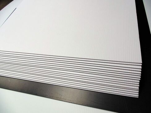 50 White Sign 12x18 x 4 mm Corrugated Plastic, Bundle 50 Pcs, Blank Sign Board, Flute 12'', Great for Advertising Any Events, Ship Same Day (50WhiteSign12x18) in Saudi Arabia