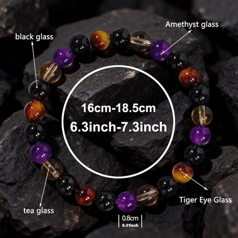 Crystal Bracelet Amethyst & Citrine Career & Wealth Bracelet – Success & Abundance, White Purple Yellow, Business & Office, Gift for Men in Saudi Arabia