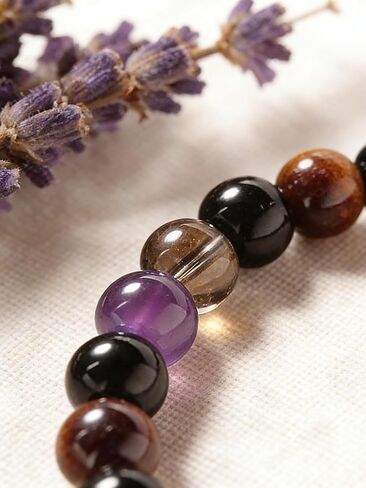 Crystal Bracelet Amethyst & Citrine Career & Wealth Bracelet – Success & Abundance, White Purple Yellow, Business & Office, Gift for Men in Saudi Arabia
