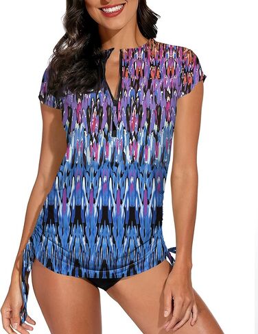 BesserBay Women's Rash Guard UPF 50+ Ruched Swim Shirt 1/4 Zip Performance Top S-XXL in Saudi Arabia