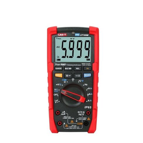UNI-T UT195M Industrial IP65 TRMS Handheld Digital Multimeter 6000 Counts AC/DC 1000V 20A 60M? 60mF Frequency 40MHz Motor Rotation Testing in Saudi Arabia