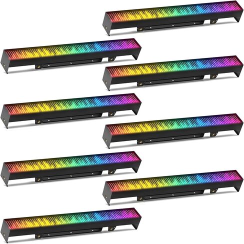 LED Stage Light Bar 120W,666 RGB Pixel LED Light Bar DJ Light Bar Chase Marquee Gradient Strobe Colorful Wall Bright with DMX & Sound Activated Uplighting for Church Garden Wedding Party (Black, 2) in Saudi Arabia