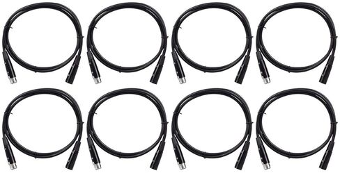 Rockville RDX5M5 5-Foot 5-Pin DMX Lighting Cable, 100% OFC Copper, Durable PVC Jacket, Secure Locking Connectors, for DJs and Stage Lighting, 8-Piece in Saudi Arabia