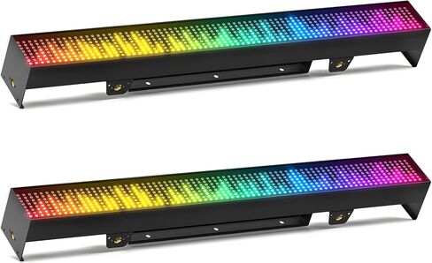LED Stage Light Bar 120W,666 RGB Pixel LED Light Bar DJ Light Bar Chase Marquee Gradient Strobe Colorful Wall Bright with DMX & Sound Activated Uplighting for Church Garden Wedding Party (Black, 2) in Saudi Arabia