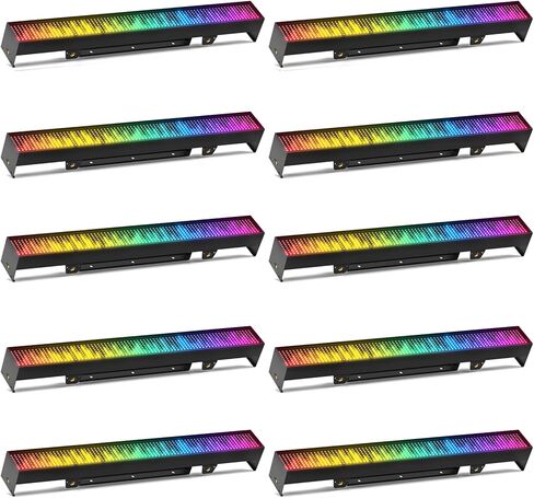 LED Stage Light Bar 120W,666 RGB Pixel LED Light Bar DJ Light Bar Chase Marquee Gradient Strobe Colorful Wall Bright with DMX & Sound Activated Uplighting for Church Garden Wedding Party (Black, 2) in Saudi Arabia
