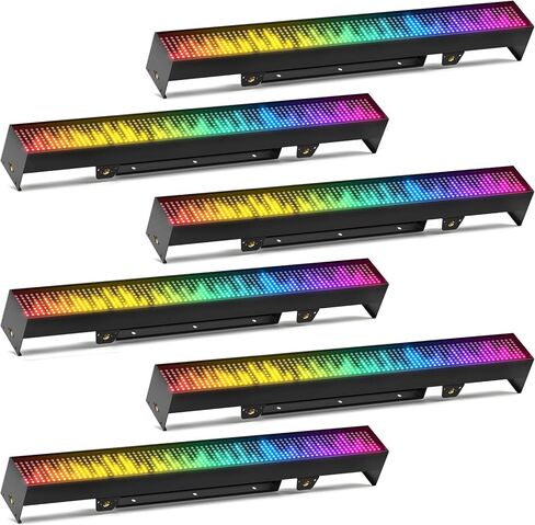 LED Stage Light Bar 120W,666 RGB Pixel LED Light Bar DJ Light Bar Chase Marquee Gradient Strobe Colorful Wall Bright with DMX & Sound Activated Uplighting for Church Garden Wedding Party (Black, 2) in Saudi Arabia
