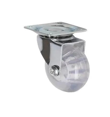 Pack of 4 3-inch casters PU Transparent Crystal Wheel with Brake Furniture Multi-Specification Cabinet Pull(3 Inch-Flat) in Saudi Arabia