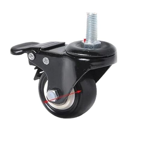 4 Pieces/lot 1.5 inch Caster Brake PU Wheel Polyurethane Furniture Speaker Mute(1.5 inch Screw Rod a) in Saudi Arabia