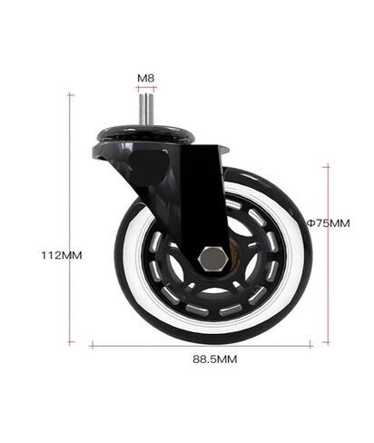 5-Pack 3-inch PU Screw Roller ice Wheel electrophoresis Scooter Universal Silent Caster in Saudi Arabia