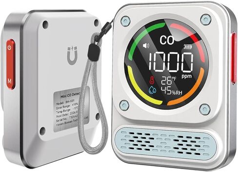 كاشف أول أكسيد الكربون المحمول للسفر ، شاشة Magnetic 3-in-1 مع مستشعر HUM CO Temp ، بطارية قابلة للاستعداد 200 ساعة ، إنذار بصوت عالٍ إلى RV ، السيارة ، خيمة ، فندق in Kuwait
