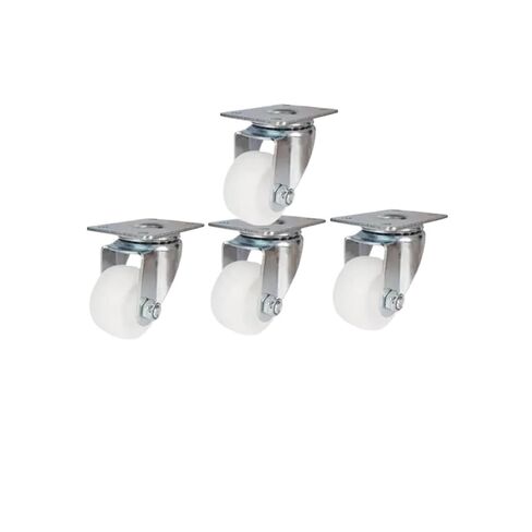 Pack of 4 Medium 2-inch White Nylon Moving Wheels Silent and wear-Resistant Cabinet Shelves Toolbox cart casters in Saudi Arabia