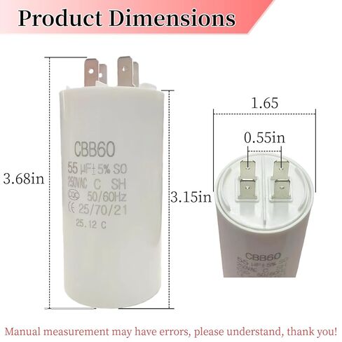 مكثف فتح باب المرآب 55 MFD، للنوع القديم LiftMaster 30B532، وليس لاستبدال K030B532-1 الجديد، 250 فولت CBB60 in Kuwait