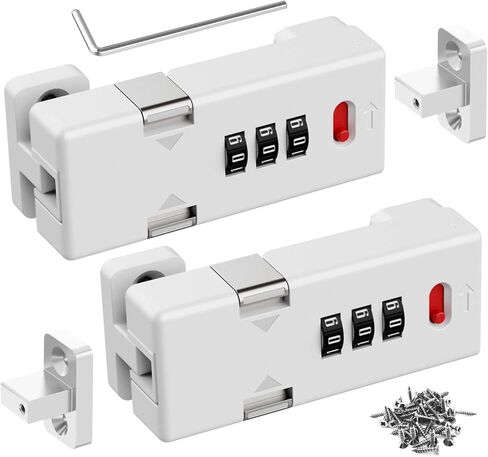 قفل خزانة بدون مفتاح، أقفال كلمة مرور للخزانة مع قفل باب مضيء مكون من 3 أرقام للأدراج، باب الحظيرة، الحمام، الهواء الطلق، الخزانة، السياج، حماية الخصوصية (قطعة واحدة، أسود) in Kuwait