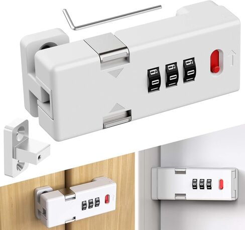 Keyless Cabinet Lock,Cabinet Password Locks with Luminous,3-Digit Combination Door Lock for Drawers, Barn Door, Bathroom, Outdoor, Closet, Fence,Protect Privacy(1PCS,Black) in Saudi Arabia