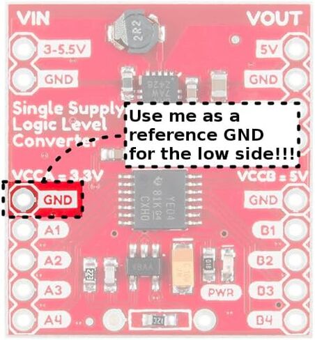 SparkFun Logic Level Converter, Single Supply (TXB0104, 4‑Channel, 3.3V/2.5V/1.8V to 5V in Saudi Arabia