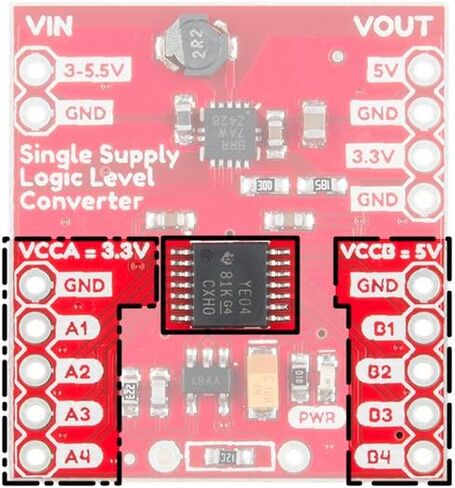 SparkFun Logic Level Converter, Single Supply (TXB0104, 4‑Channel, 3.3V/2.5V/1.8V to 5V in Saudi Arabia