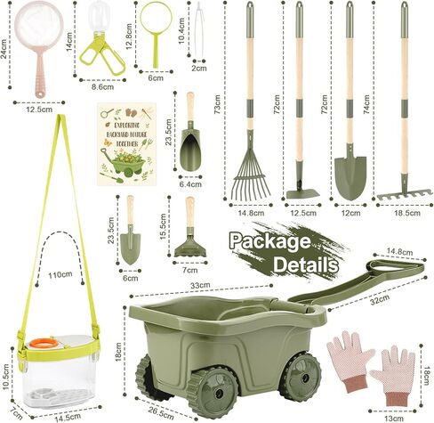 Dreamon Kids Gardening Tools & Bug Catcher Kit, 2-in-1 Outdoor Toys with Wheelbarrow and Bug House, STEM Educational Toys for 3 Year Old, Birthday Gifts Outdoor Gifts for Kids 3-5 in Saudi Arabia