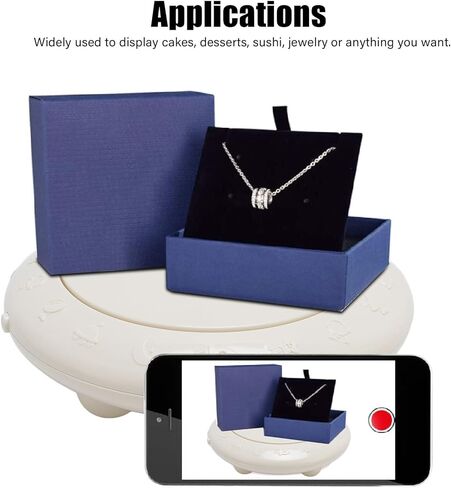 Electric Motorized Rotating Turntable Display Stand with Music, Automatic Revolving Cake Turntable for Birthday Party - Multi-Purpose Electric Cake Stand in Saudi Arabia