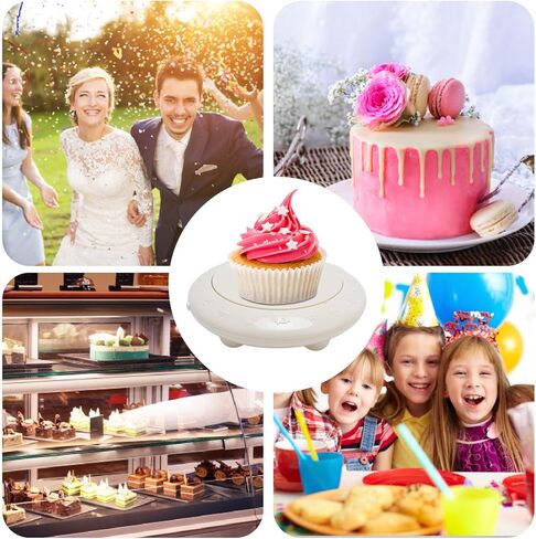 Electric Motorized Rotating Turntable Display Stand with Music, Automatic Revolving Cake Turntable for Birthday Party - Multi-Purpose Electric Cake Stand in Saudi Arabia