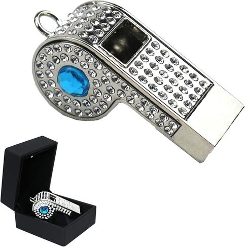 Bling Whistle, Crystal Rhinestone Necklace, Whistles Loud Crisp Sound Sports Whistle with Chain Lanyard for Teacher Referee Official Lifeguard Basketball Training in Saudi Arabia
