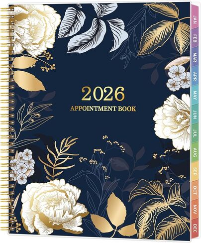 2026 Appointment Book, 30 Minutes-Hourly, Weekly ＆ Monthly Calendar Planner 2026, Jan 2026 - Dec 2026, 8.5'' x 11'', 2026 Daily Planner with Tabs ＆Pocket, Flexible Cover, Great for Office, Home, School in Saudi Arabia