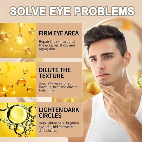 عصا إصلاح العين للرجال، أسطوانة تحت العين لأكياس العيون والهالات السوداء، عصا تبريد ترطب وتزيل الانتفاخ، تركيبة لطيفة وطبيعية (قطعة واحدة، 0.35 أونصة سائلة) in Kuwait